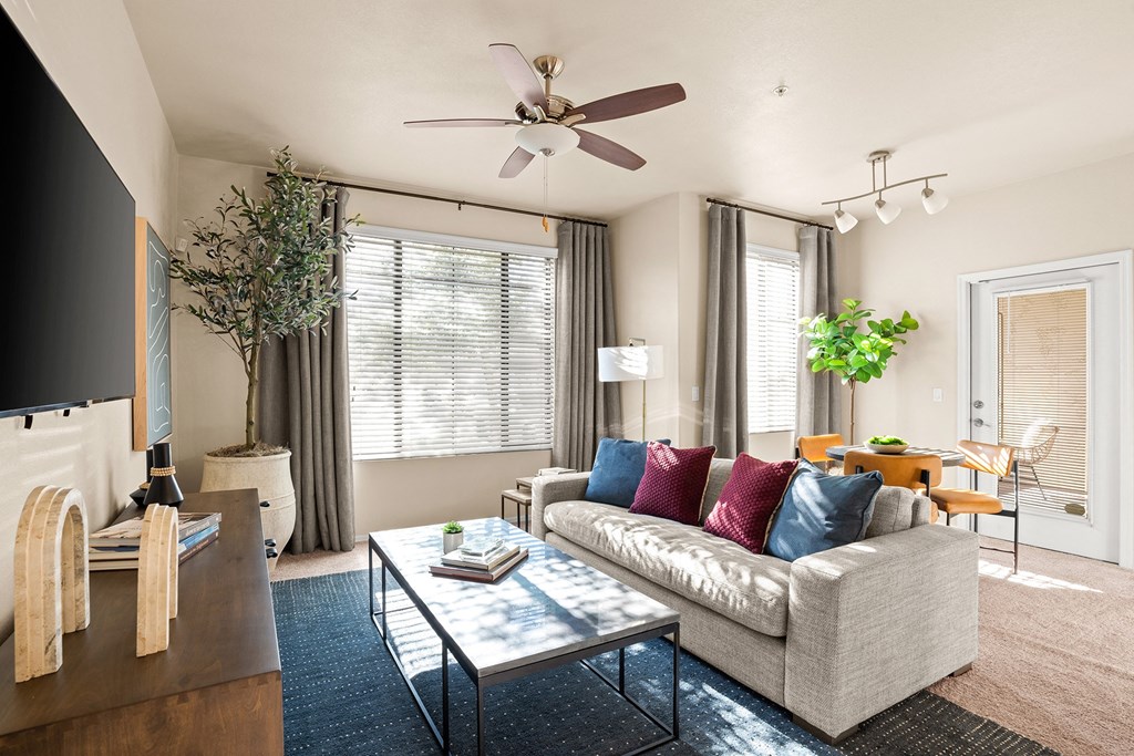 soaring 9-foot ceilings with ceiling fans - Almeria at Ocotillo